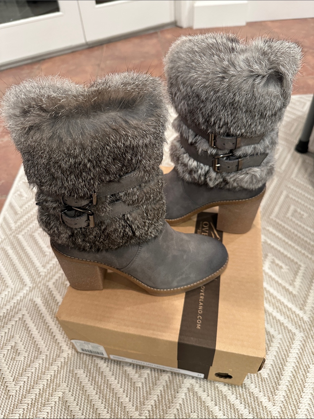 Overland Elsa Rabbit Fur And Suede Boots — image 3 of 7
